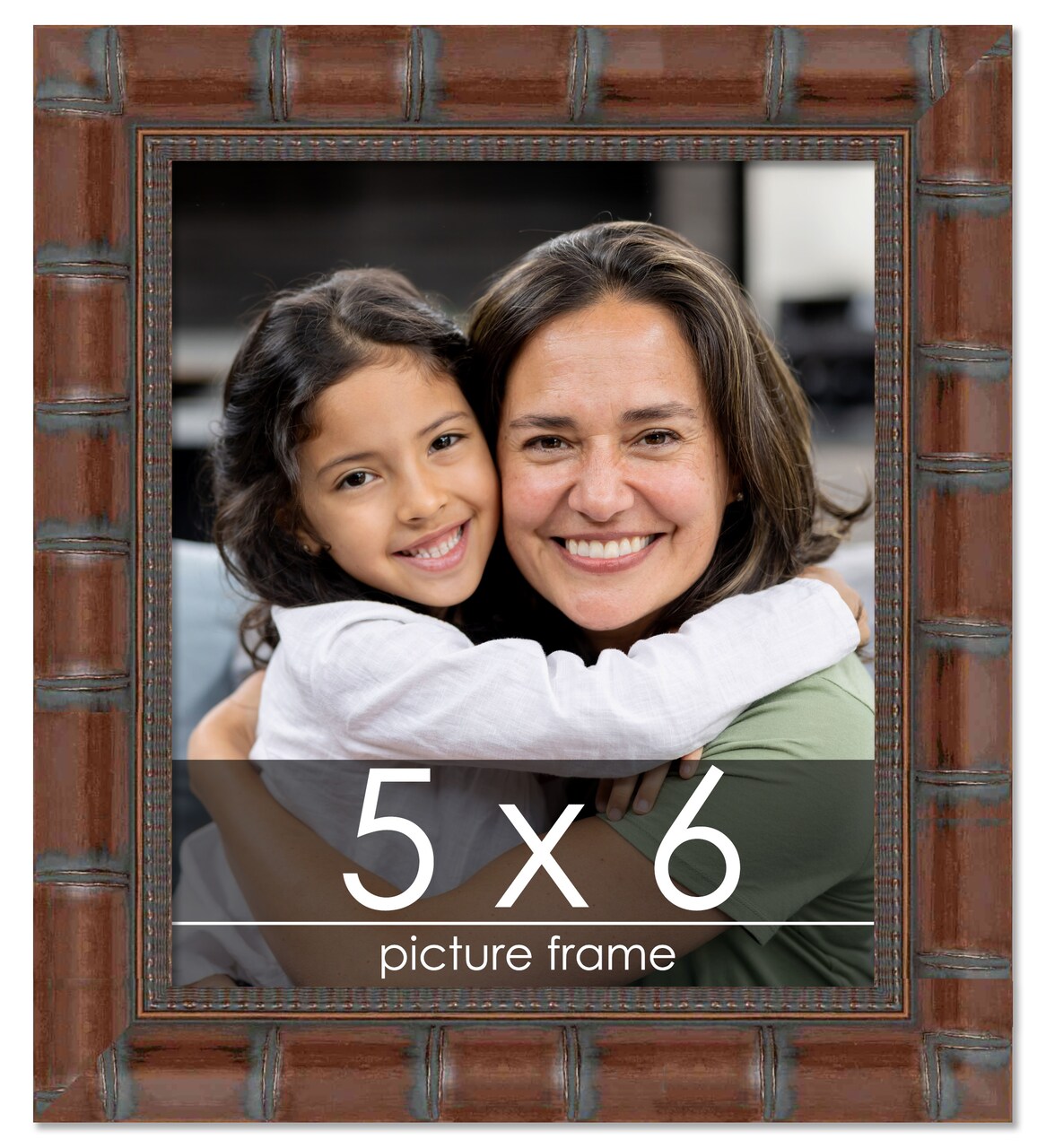 5x6 Wide Bamboo Picture Frame with UV-Resistant Acrylic & Acid Free Backing, Available in 4 Finishes - Brown, Black, Silver, and Natural